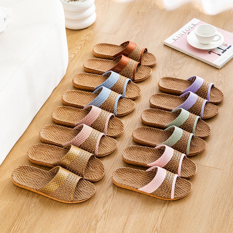 Waders - 2026 Sommer Neue Leinen-Rattan-Gras-Kühlpantoffeln für Damen