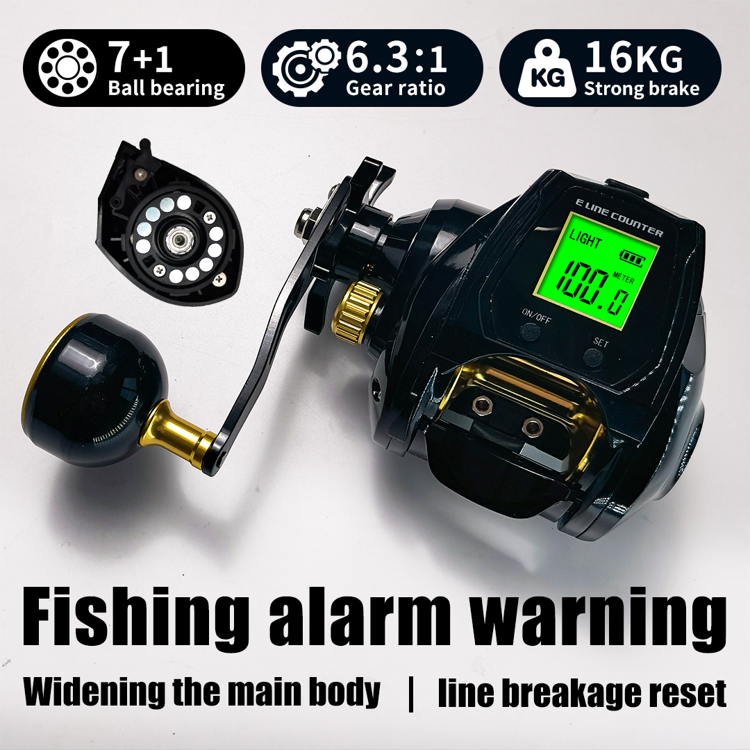 Electric Fishing Reel - 16 Kilogramm Bremskraft, 6,3:1 Übersetzungsverhältnis, 7+1